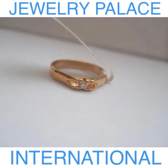 🆕14K Gold Filled Unisex White Crystal Kids Ring - Picture 2 of 3